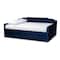 Baxton Studio Lennon Modern and Contemporary Navy Blue Velvet Fabric Full Size Daybed with Trundle 186-11467-Zoro - alternate 1